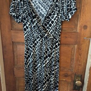 Merona Black and White Puff Sleeve Sheath Dress